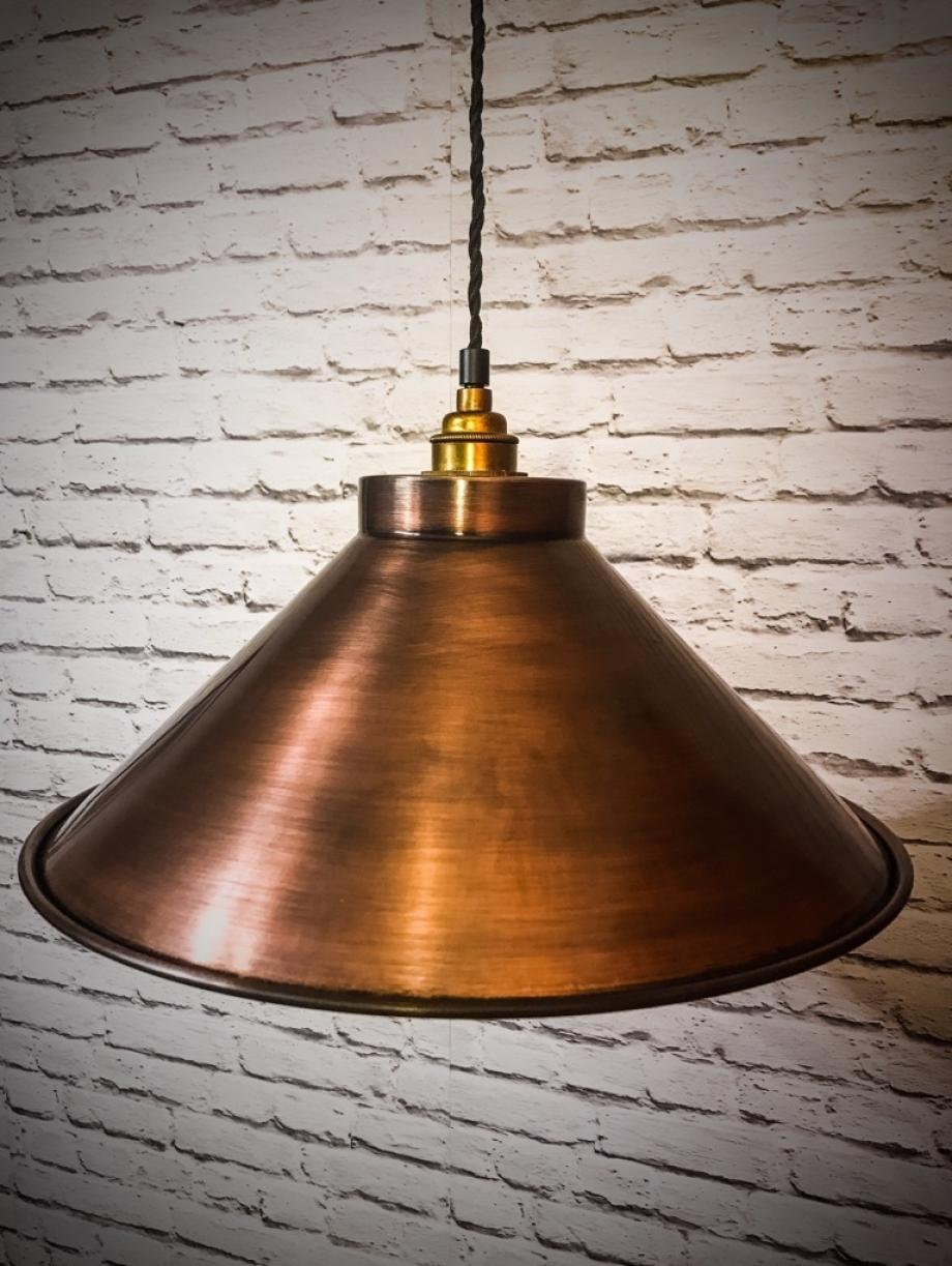 Copper pendant shop light